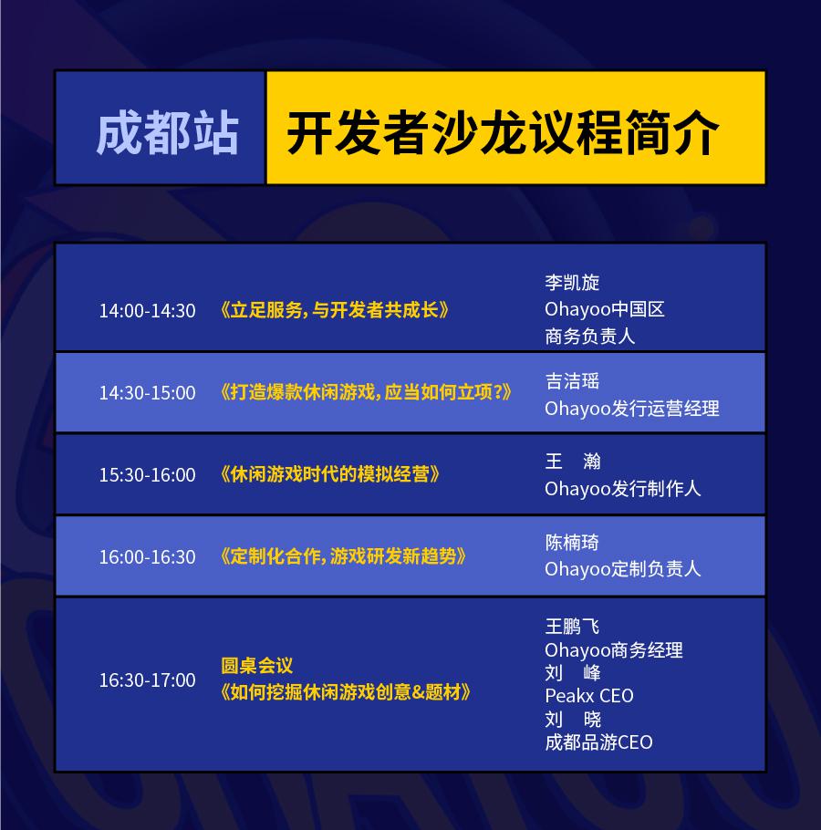 2020 Ohayoo游戏开发者沙龙成都站将于10月22日正式启动